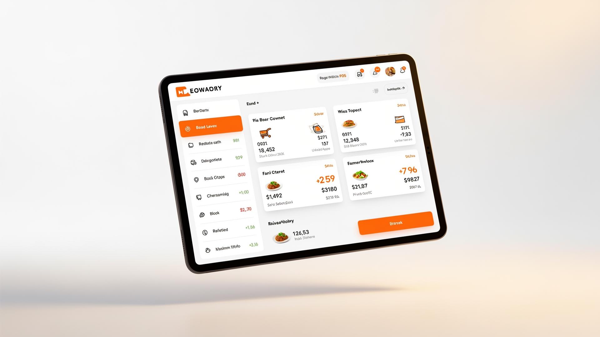 Painel do PedeFácil em um tablet